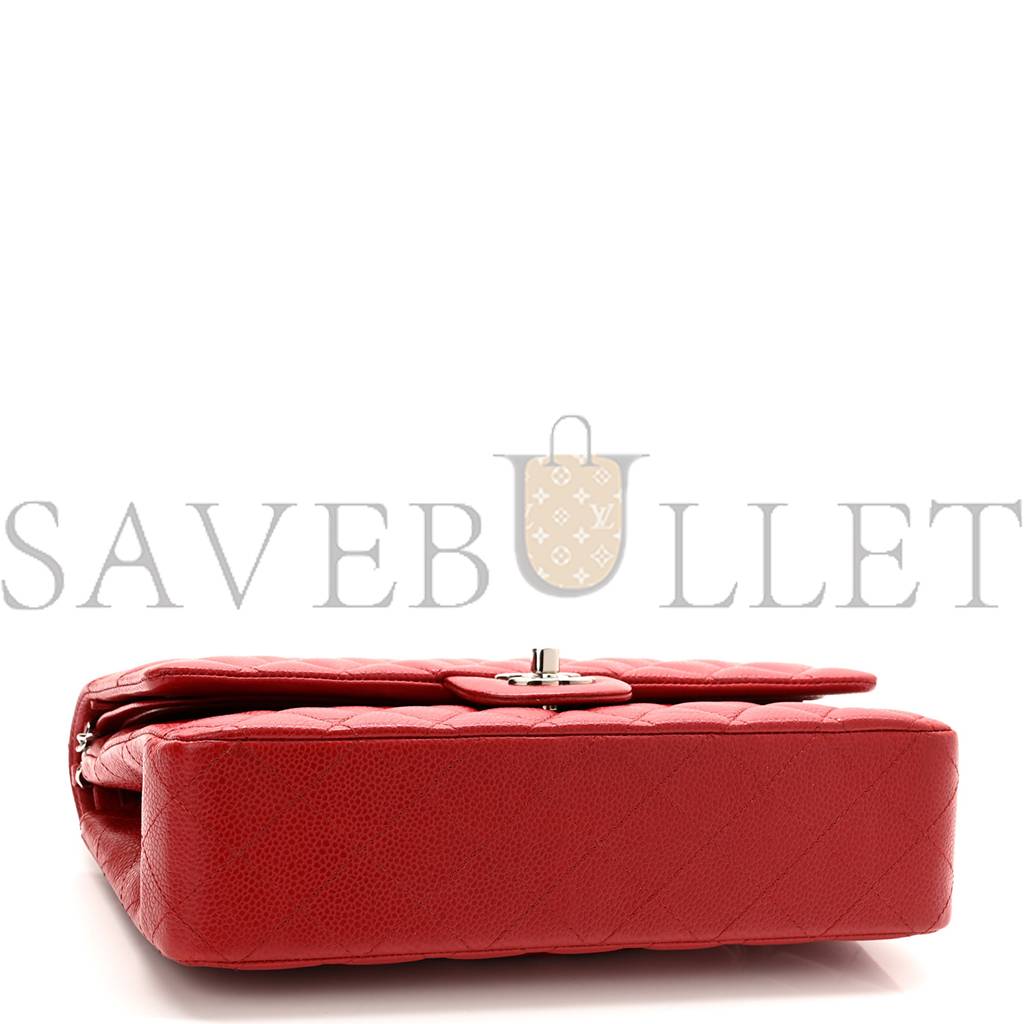 Ch*el caviar quilted medium double flap red rose gold hardware (25*15*6cm)