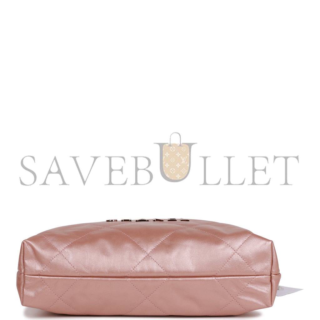 Ch*el small 22 bag copper calfskin rose gold hardware (37*35*7cm)
