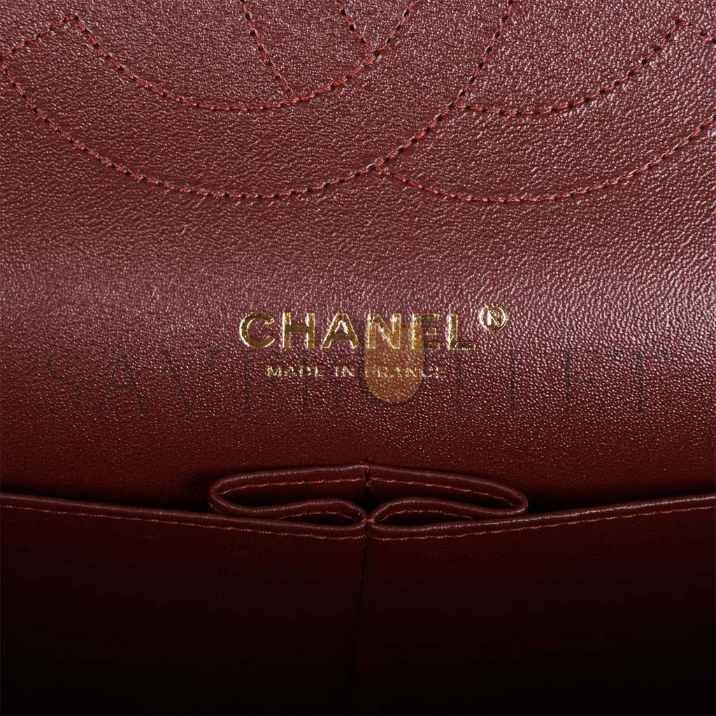 Ch*el jumbo classic double flap bag black caviar gold hardware (30*20*9cm)