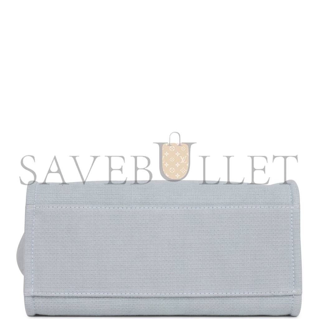 Ch*el small deauville shopping bag blue boucle silver hardware (34*27*15cm)