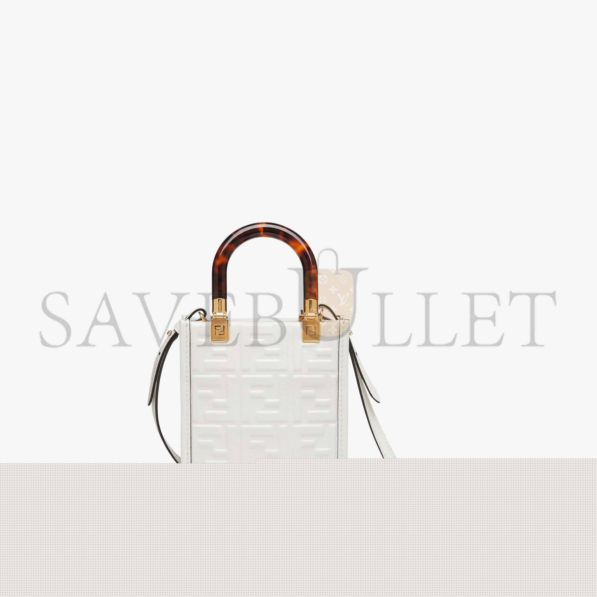 F**di mini sunshine shopper - white leather mini bag 8bs051amcif0qvl (18*13*6.5cm)