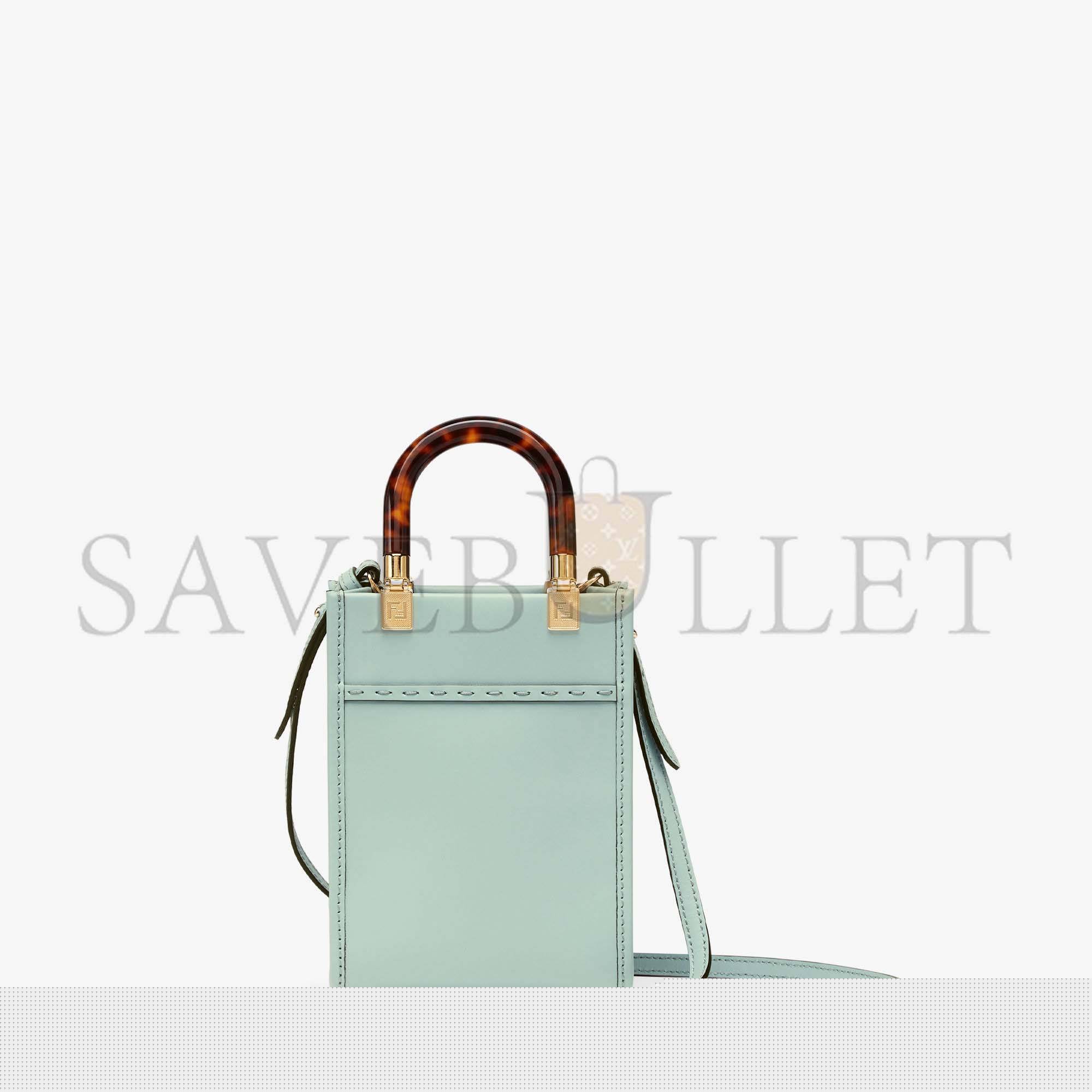 F**di mini sunshine shopper - mint green leather mini-bag 8bs051abvlf03hw (18*13*6.5cm)