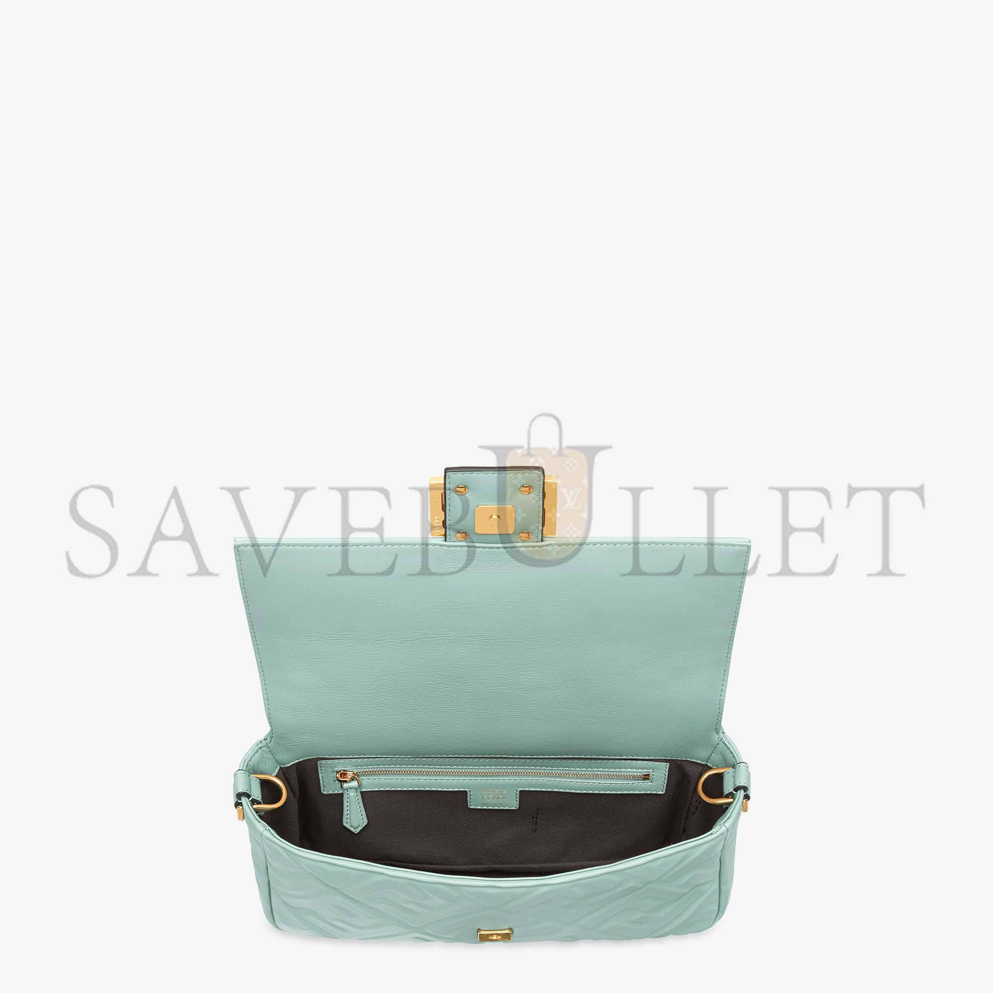 F**di baguette - mint green nappa leather bag 8br600a72vf1iv6 (27*15*6cm)