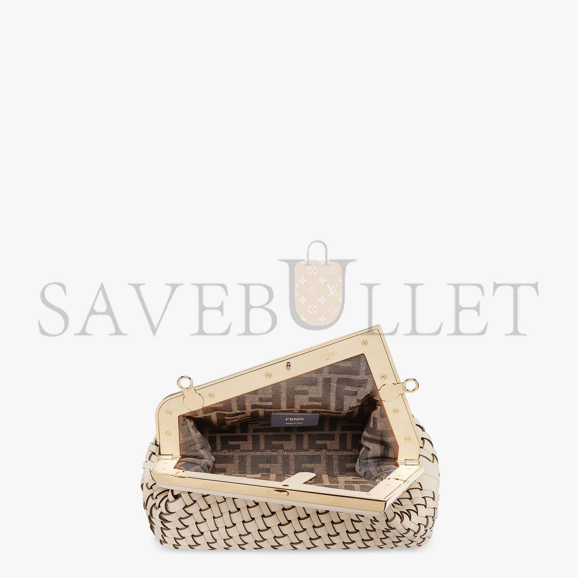 F**di first small - beige braided leather bag 8bp129aloxf19pn (26*18*9.5cm)