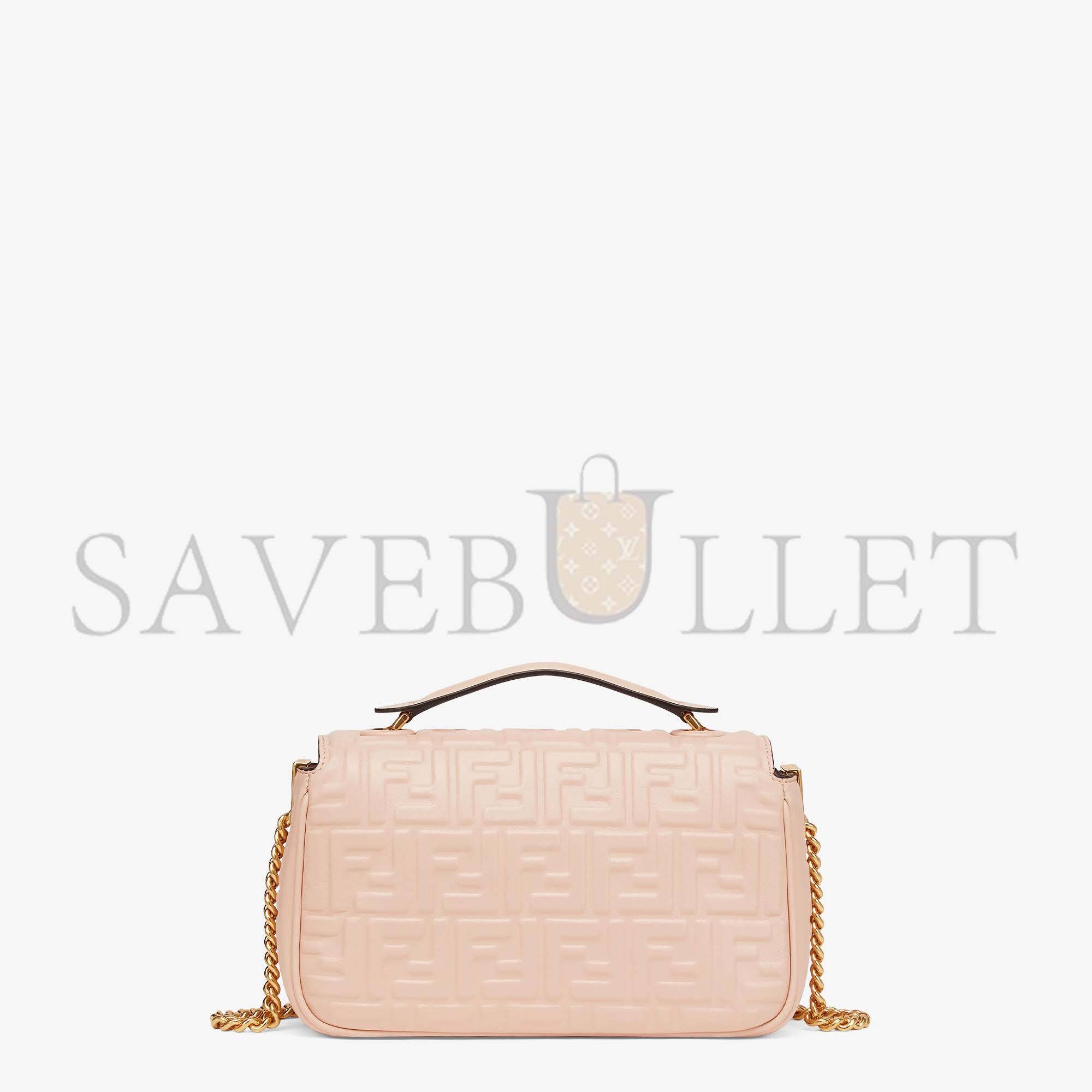 F**di baguette chain midi - pale pink leather bag 8br793ah9cf171m (24*14.5*7cm)
