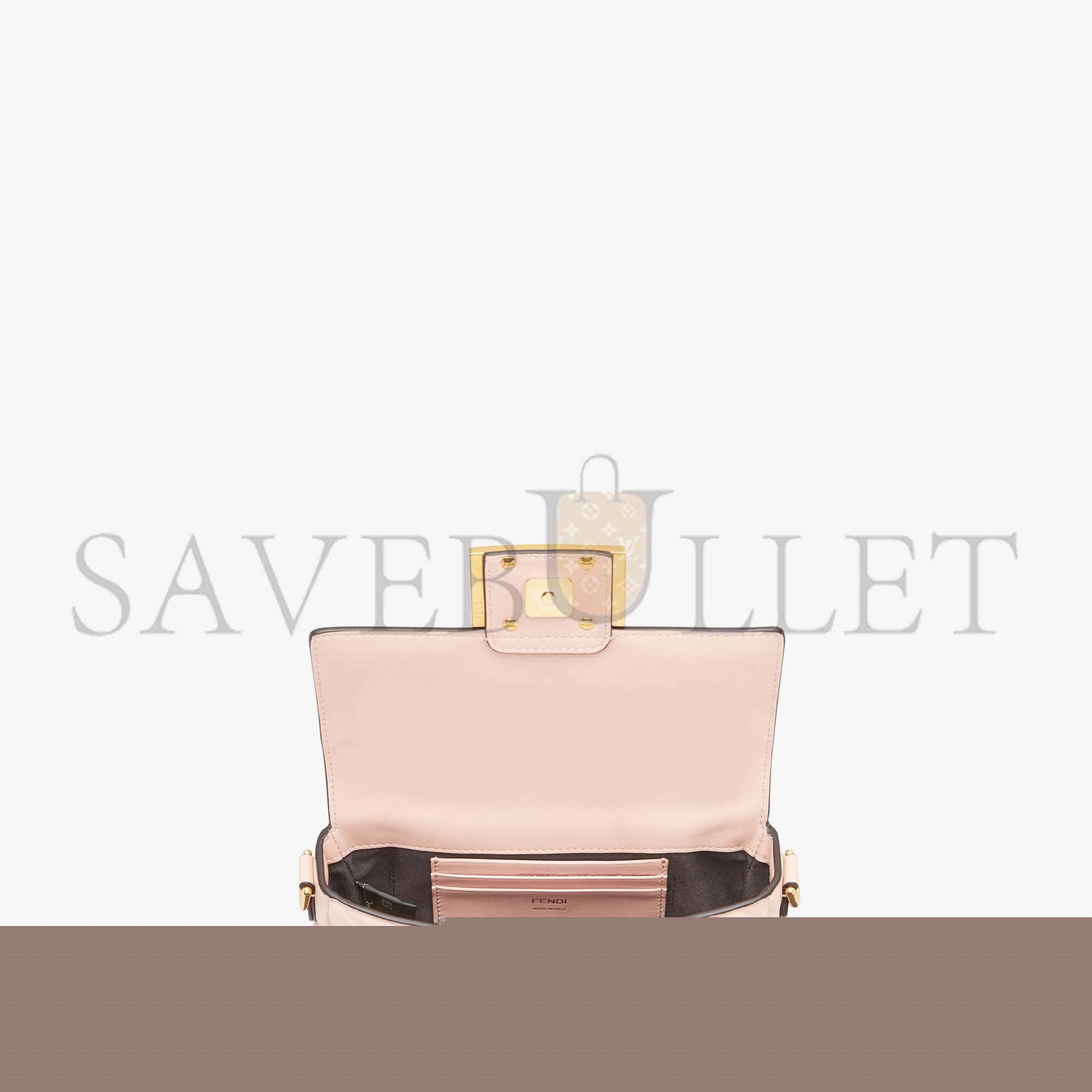 F**di baguette mini - pink nappa leather bag 8bs017a72vf1jcj (19*11.5*4cm)