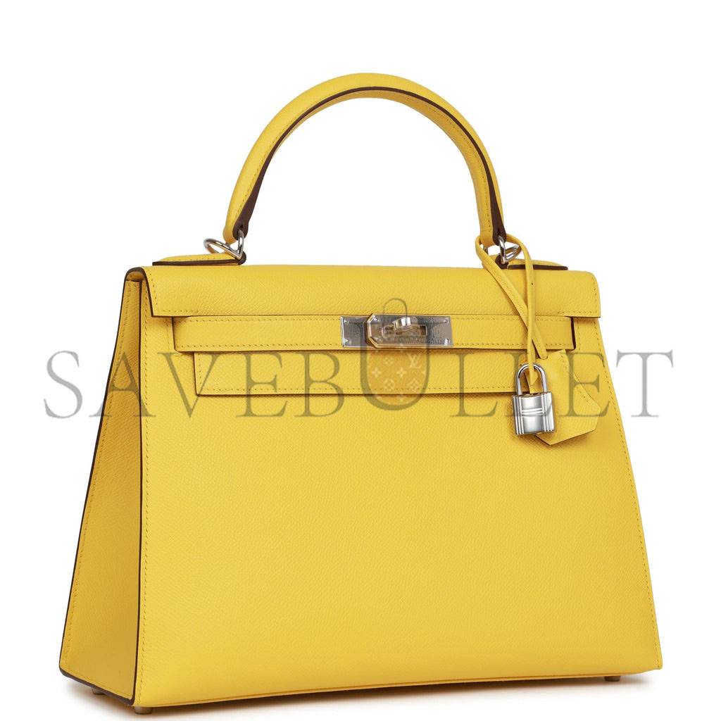 H**mes kelly sellier 28 jaune de naples epsom palladium hardware (28*22*10cm)
