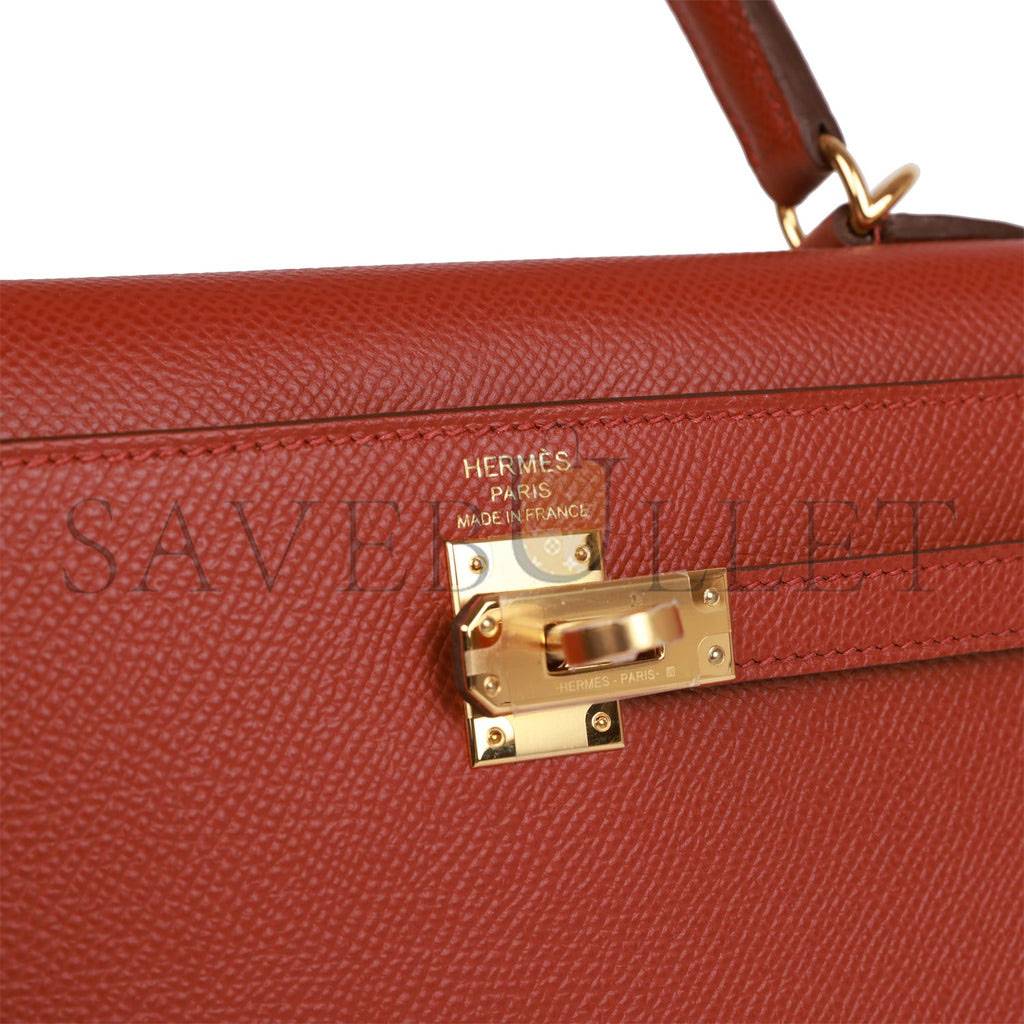 H**mes kelly sellier 25 rouge venetian epsom gold hardware (25*17*7cm)