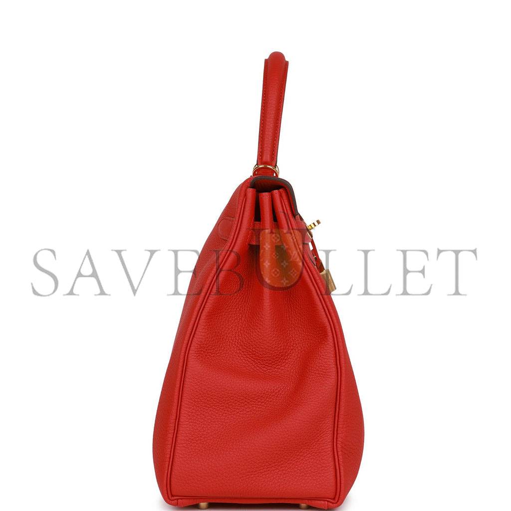 H**mes kelly retourne 35 geranium togo gold hardware(35*24*12cm)