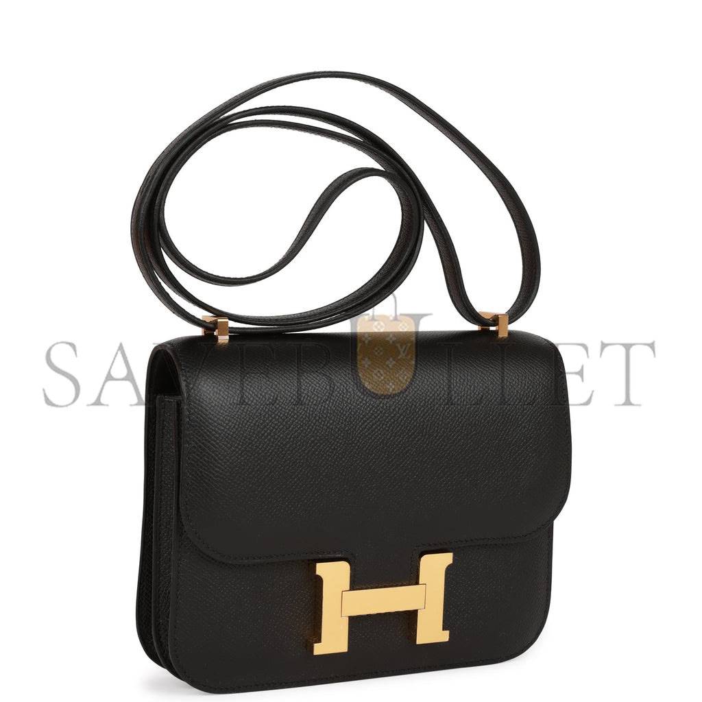 H**mes constance 18 black epsom gold hardware (18cm)
