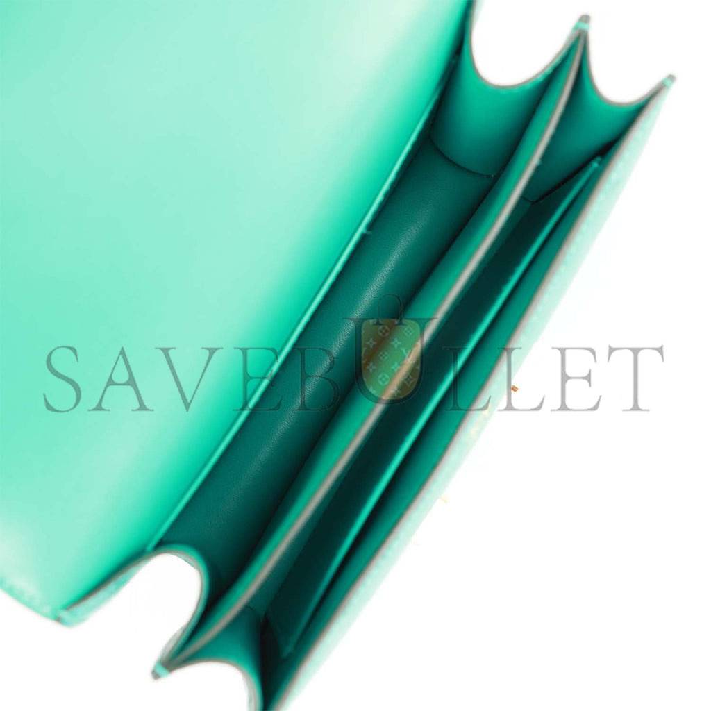 H**mes constance 18 vert verone ostrich gold hardware 39873610481758 (18cm)