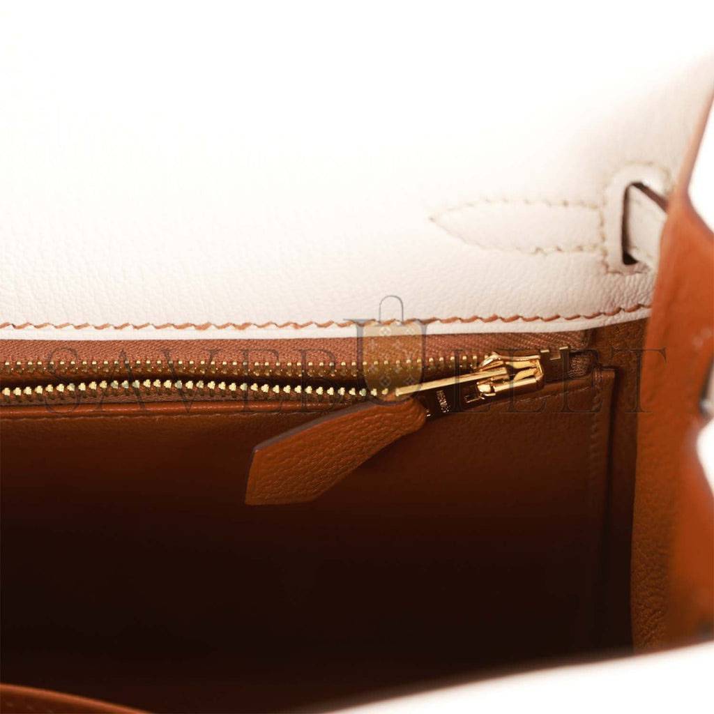 H**mes special order (hss) kelly sellier 25 nata verso epsom brushed gold hardware handmade (25*17*7cm)