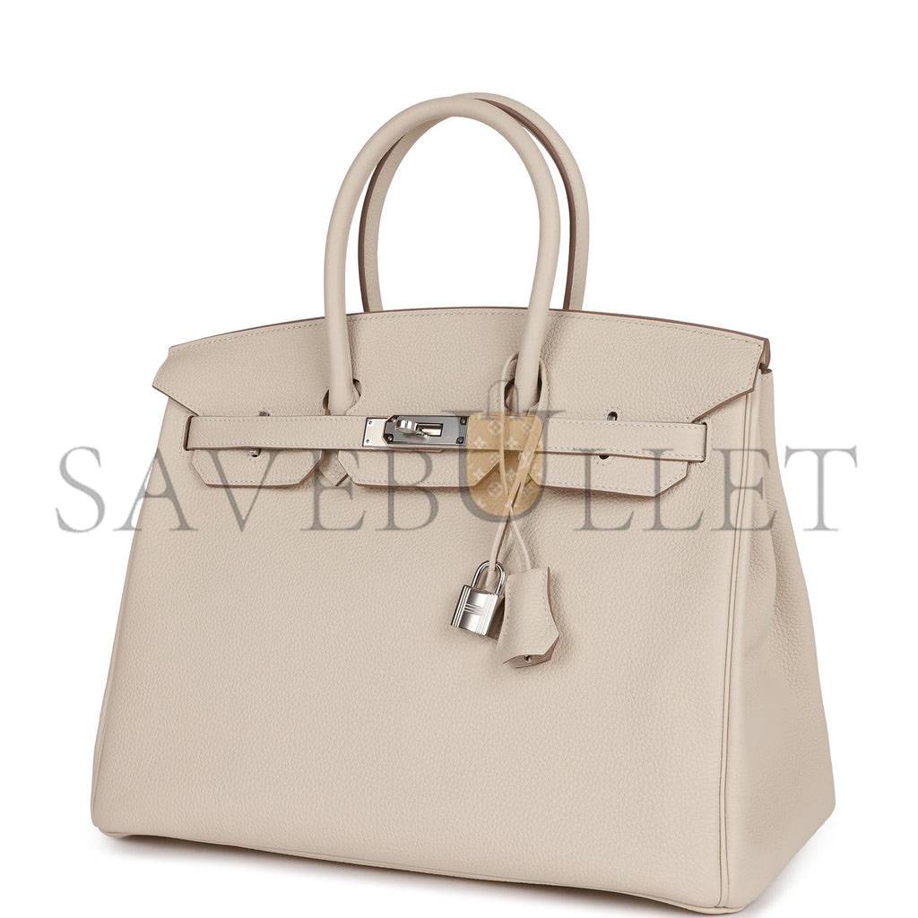 H**mes birkin 35 craie togo palladium hardware 39878406209630 (35cm)