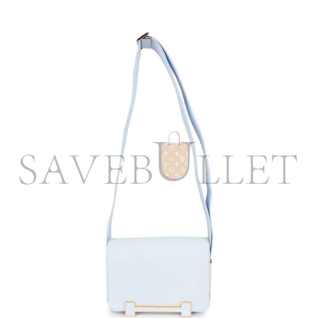 H**mes geta bleu brume verso chevre gold hardware (20.3*14*6.4cm)