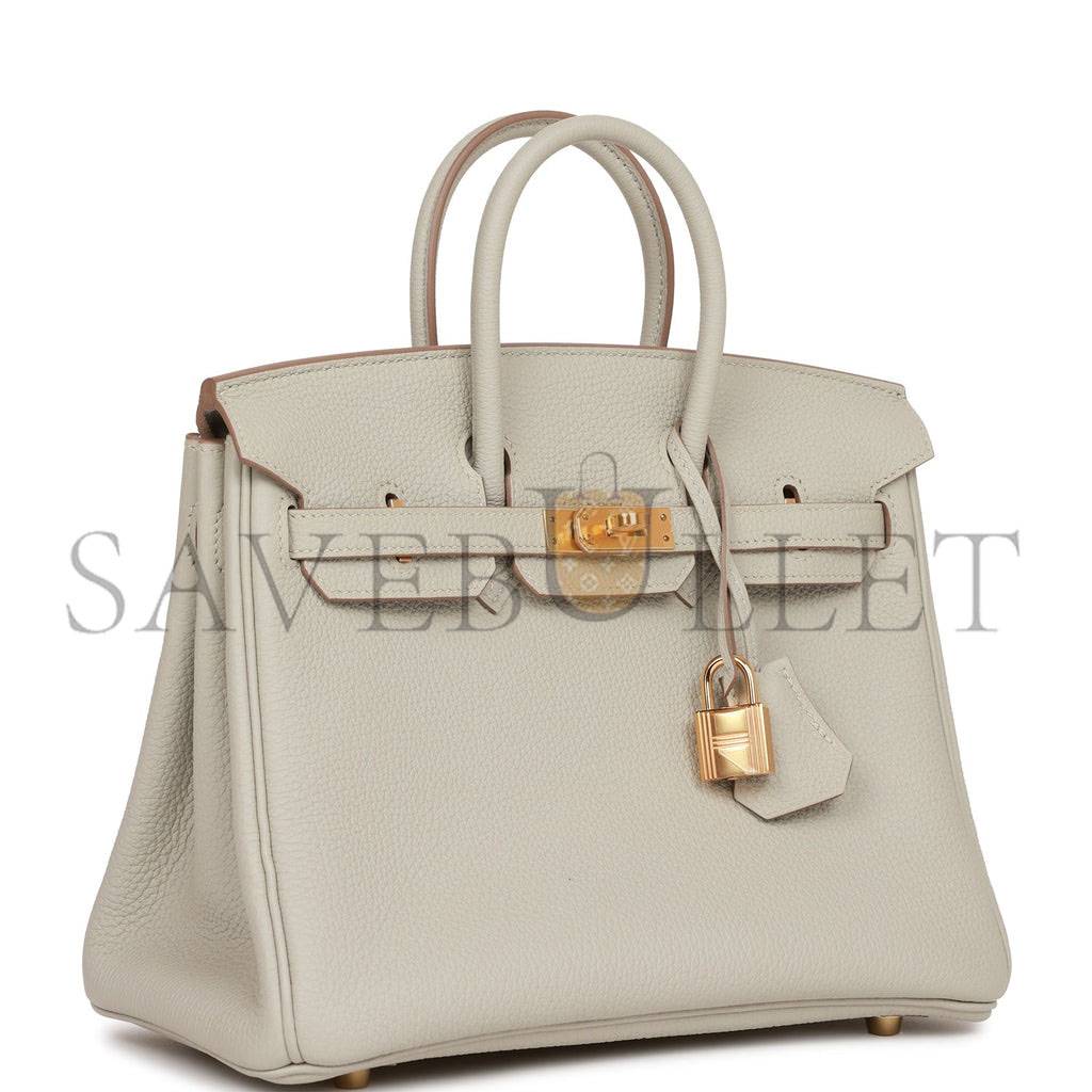 H**mes birkin 25 gris perle togo gold hardware handmade (25*19*12cm)
