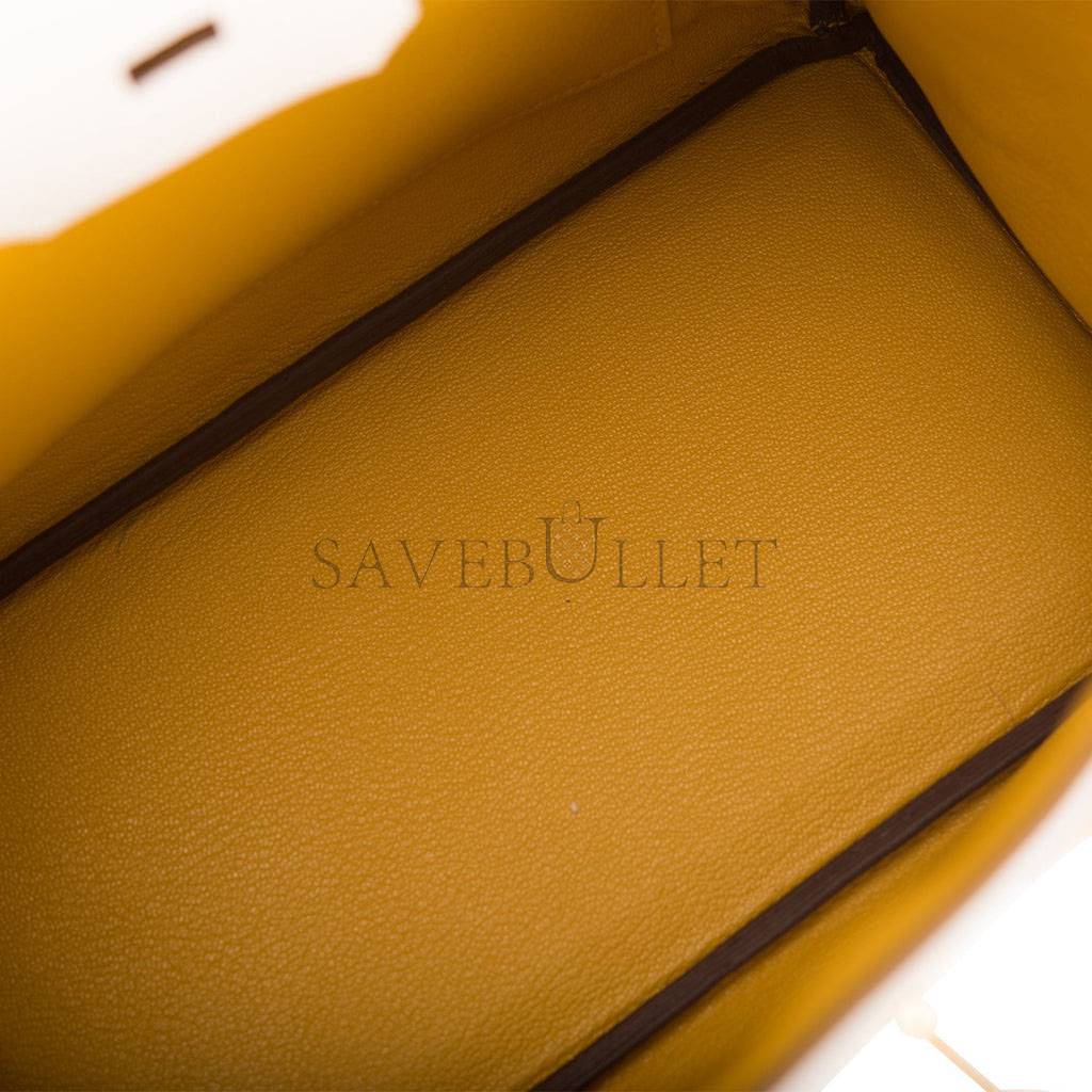 H**mes special order (hss) birkin 25 craie and jaune ambre togo brushed gold hardware handmade (25cm)