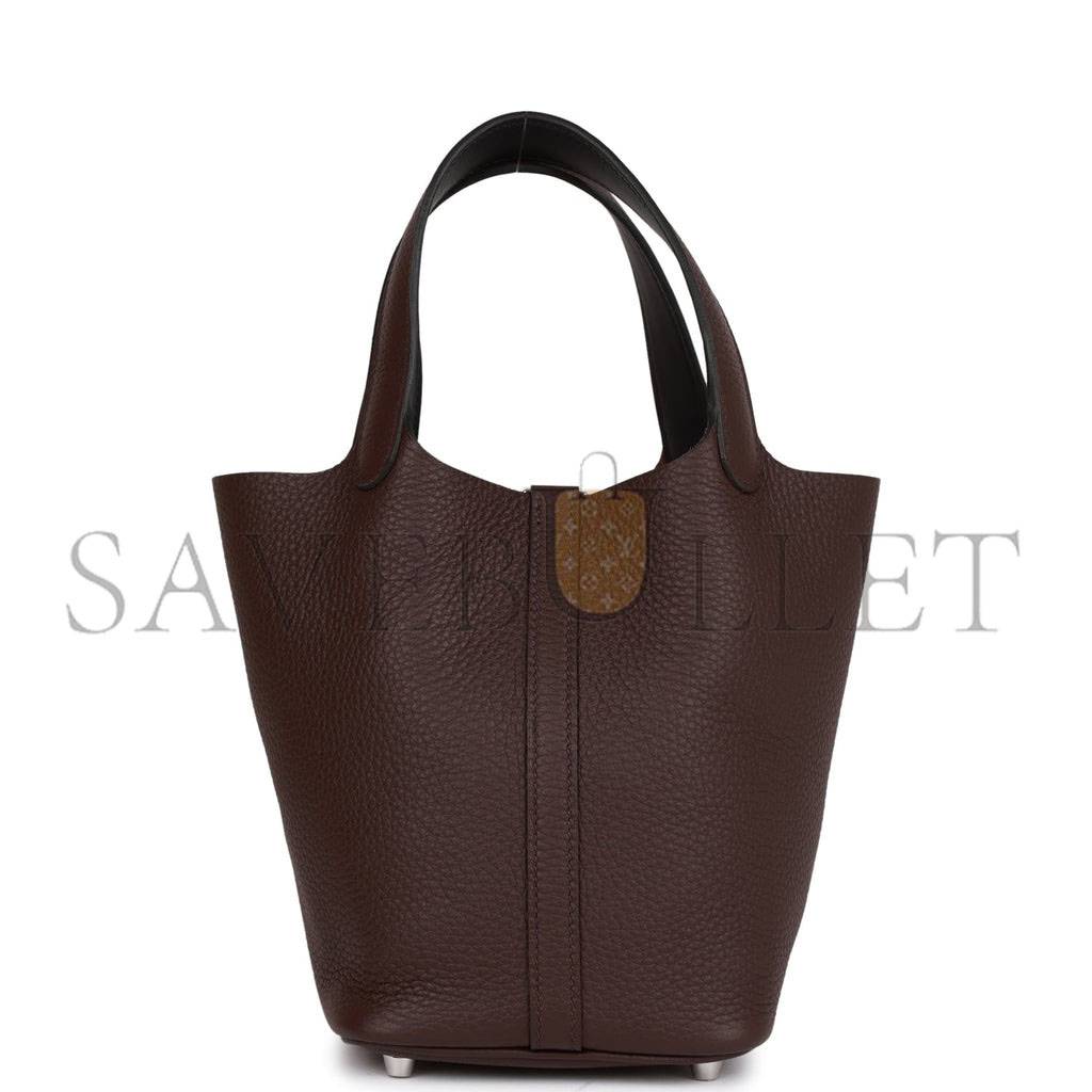 H**mes eclat picotin lock 18 rouge sellier clemence palladium hardware (22cm)