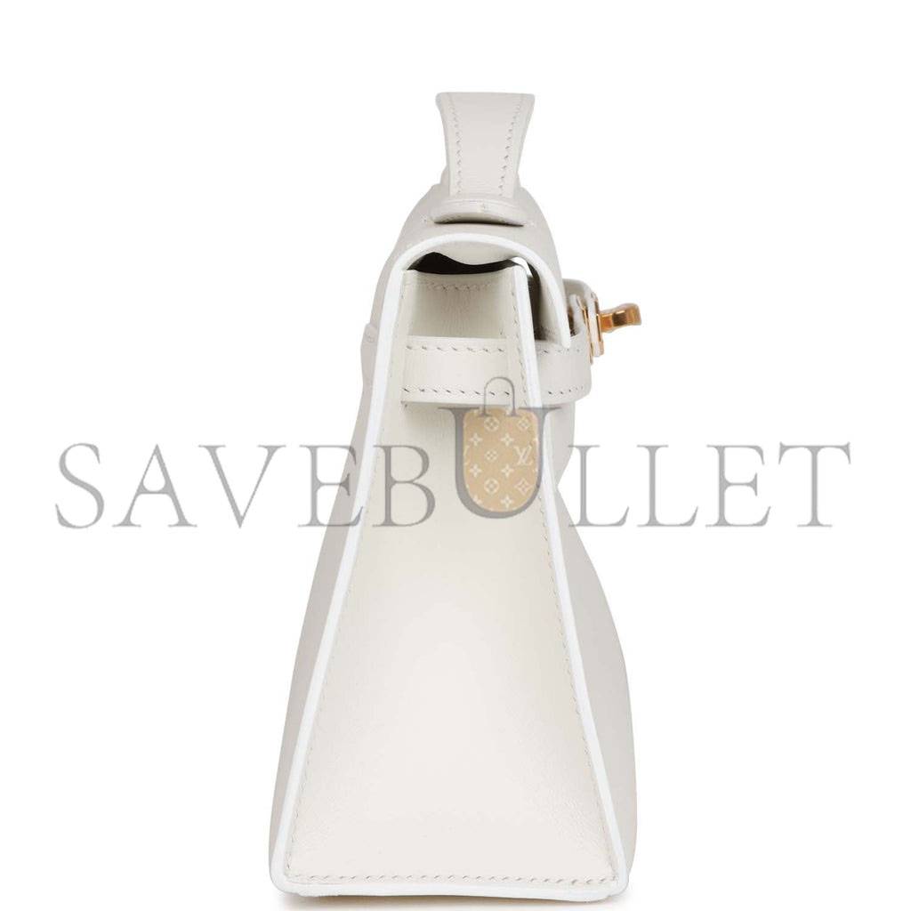 H**mes mini kelly pochette white swift gold hardware (22*14*7cm)