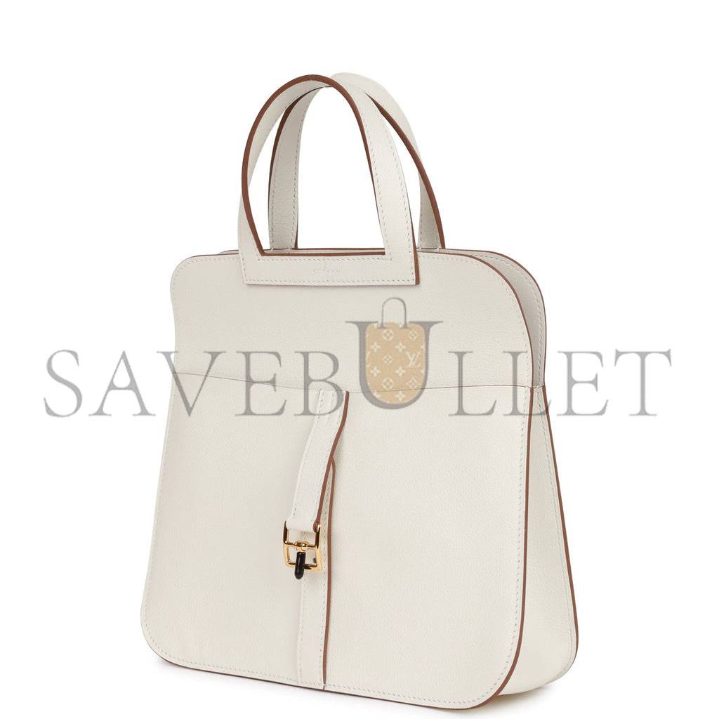H**mes halzan 25 white evercolor gold hardware (25cm)