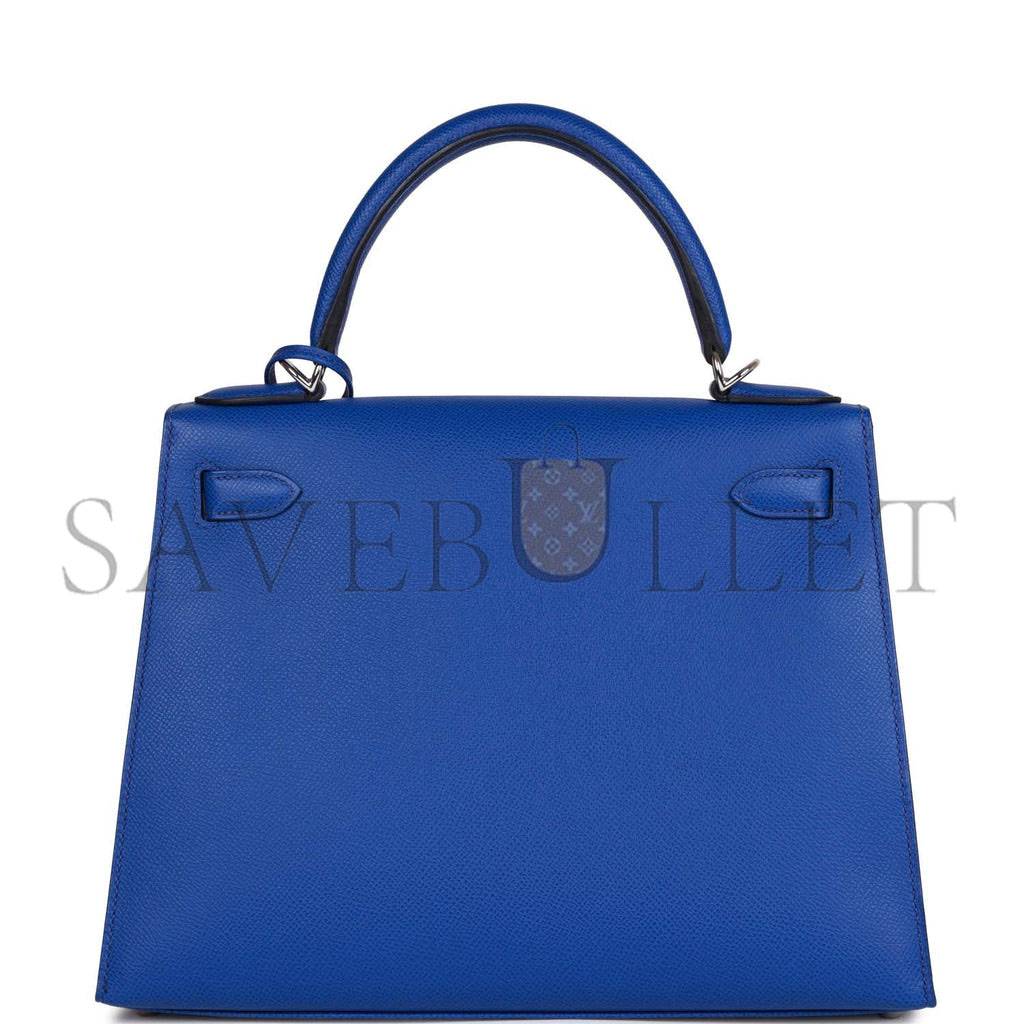 H**mes bleu royal epsom sellier kelly 28cm palladium hardware (28cm)