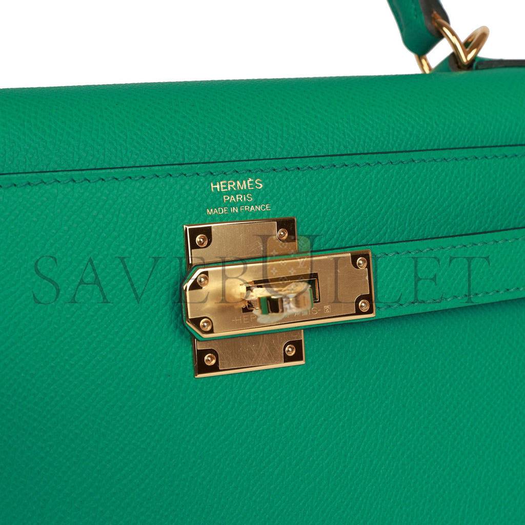 H**mes kelly sellier 28 vert jade epsom gold hardware (28*22*10cm)