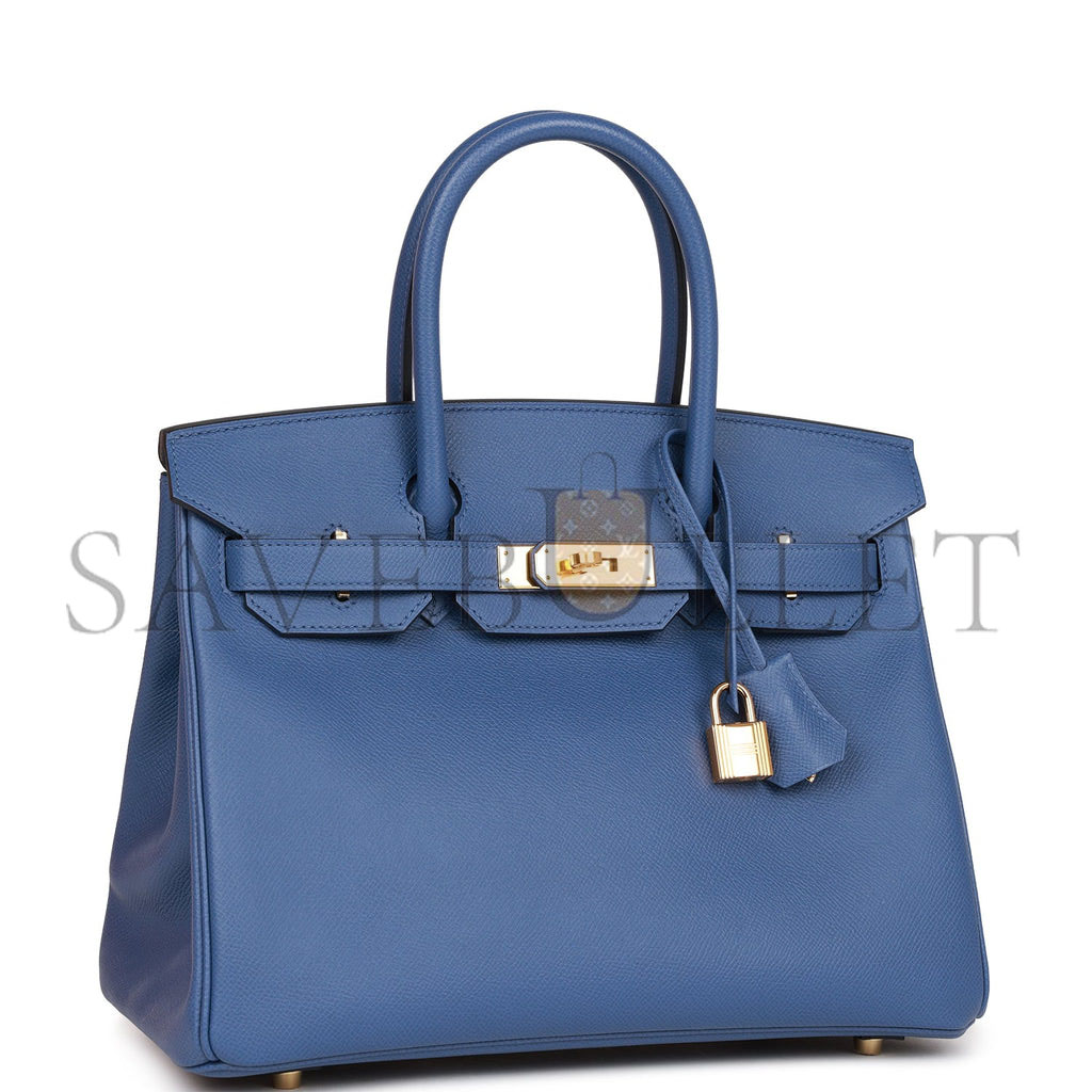 H**mes birkin 30 bleu brighton epsom gold hardware (25cm)