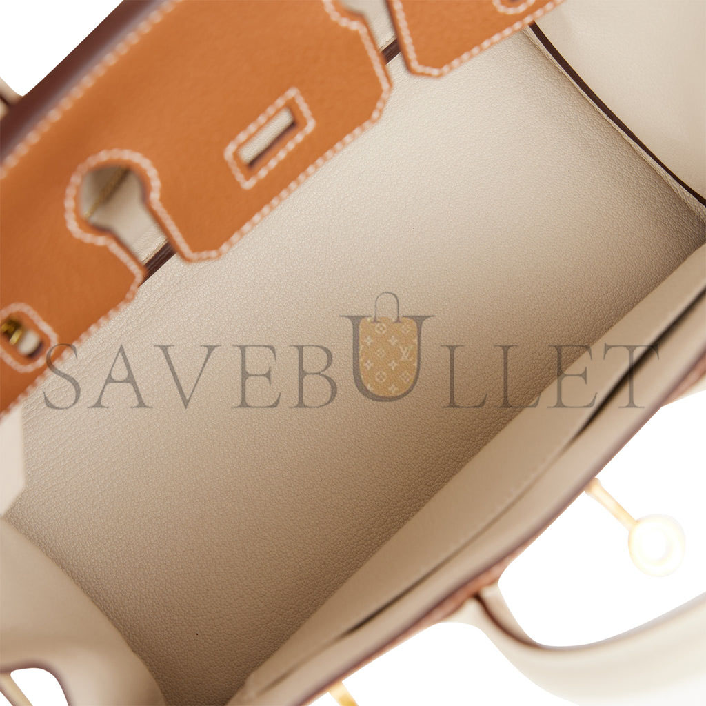 H**mes special order (hss) birkin 25 gold and craie togo brushed gold hardware handmade (25cm)