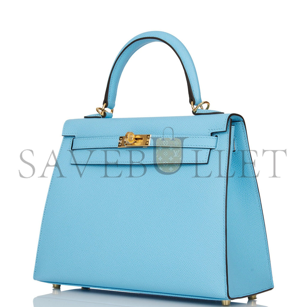 H**mes kelly sellier 25 celeste epsom gold hardware (25*17*7cm)