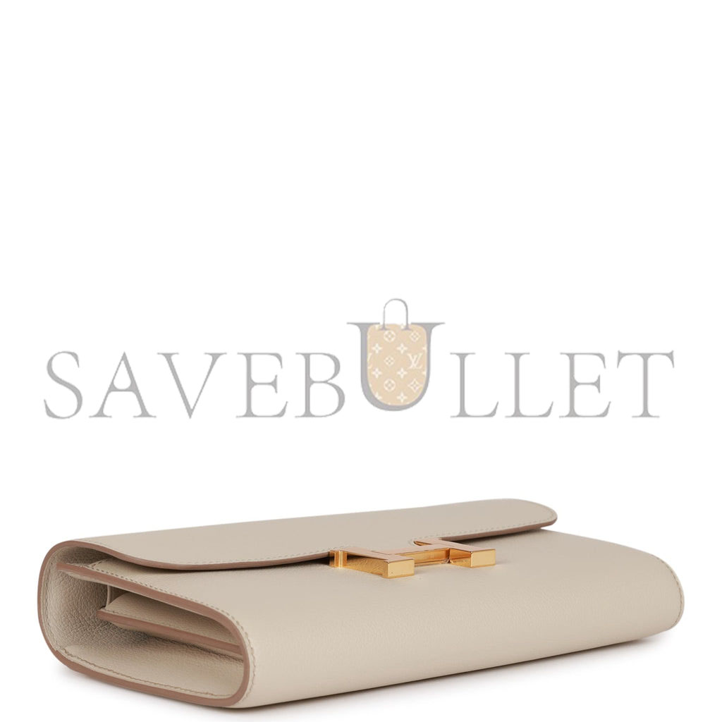 H**mes constance wallet to go beton evercolor gold hardware (22*11cm)