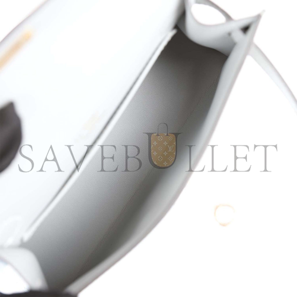 H**mes special order (hss) kelly mini sellier 20 casaque bleu brume and gris meyer epsom permabrass hardware (19*12*5.5cm)