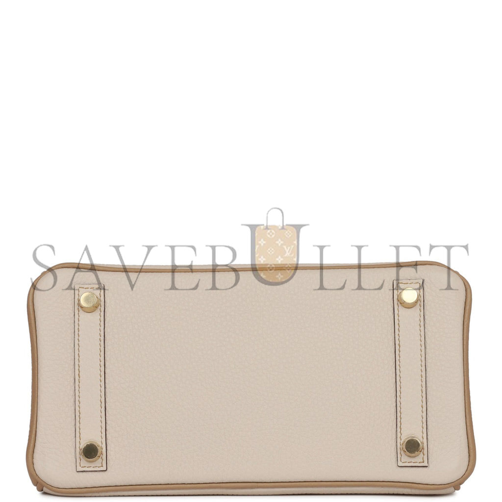 H**mes special order (hss) birkin 25 craie and trench togo gold hardware handmade (25cm)