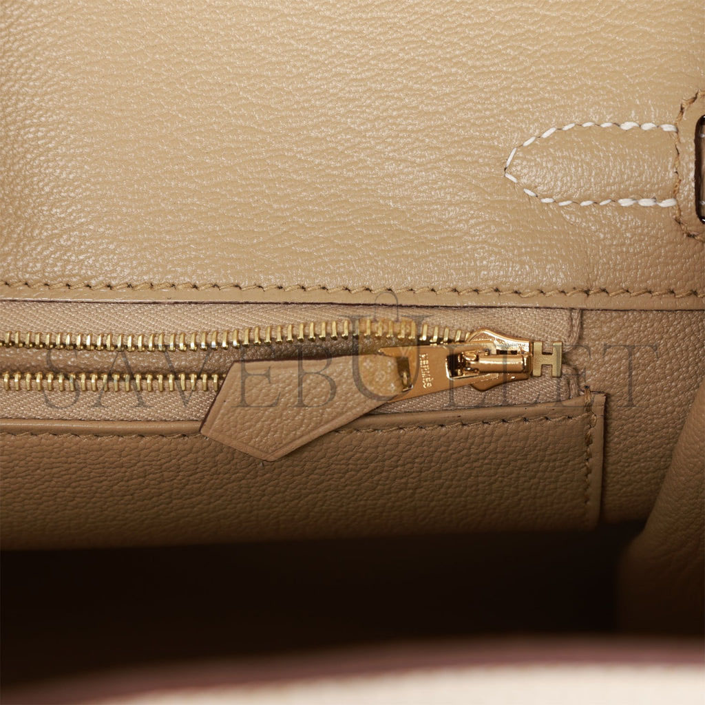 H**mes special order (hss) birkin 25 craie and trench togo gold hardware handmade (25cm)