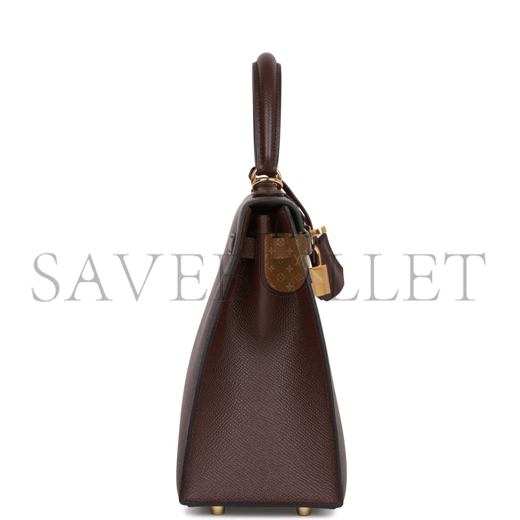 H**mes kelly sellier 25 rouge sellier epsom gold hardware handmade (25*17*7cm)