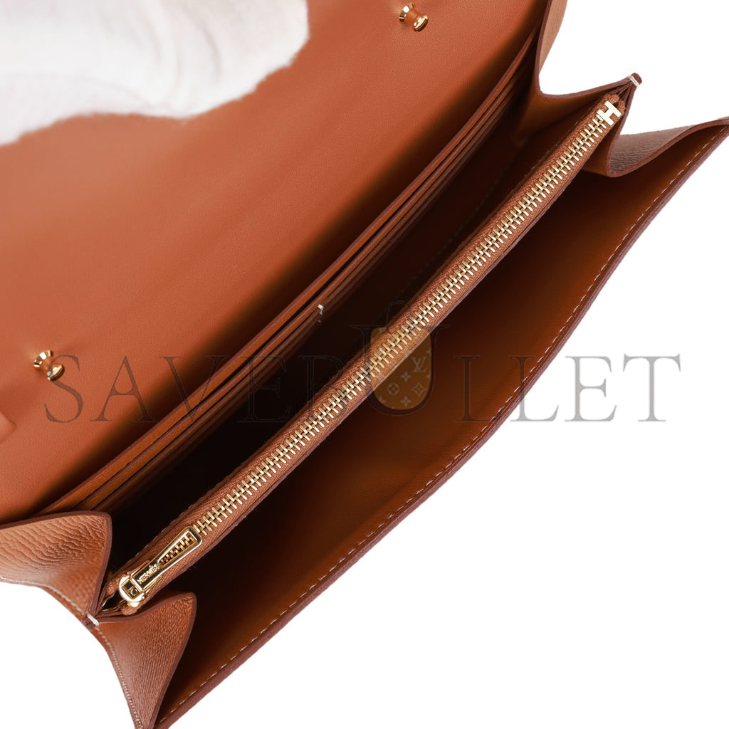 H**mes constance wallet to go gold epsom gold hardware (22*11cm)