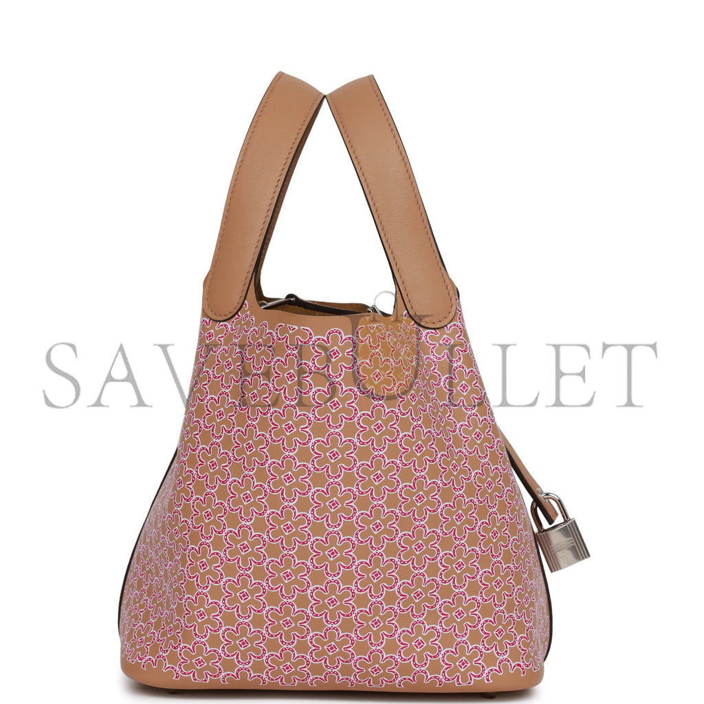H**mes picotin lock 18 lucky daisy chai swift palladium hardware (18*13*18cm)