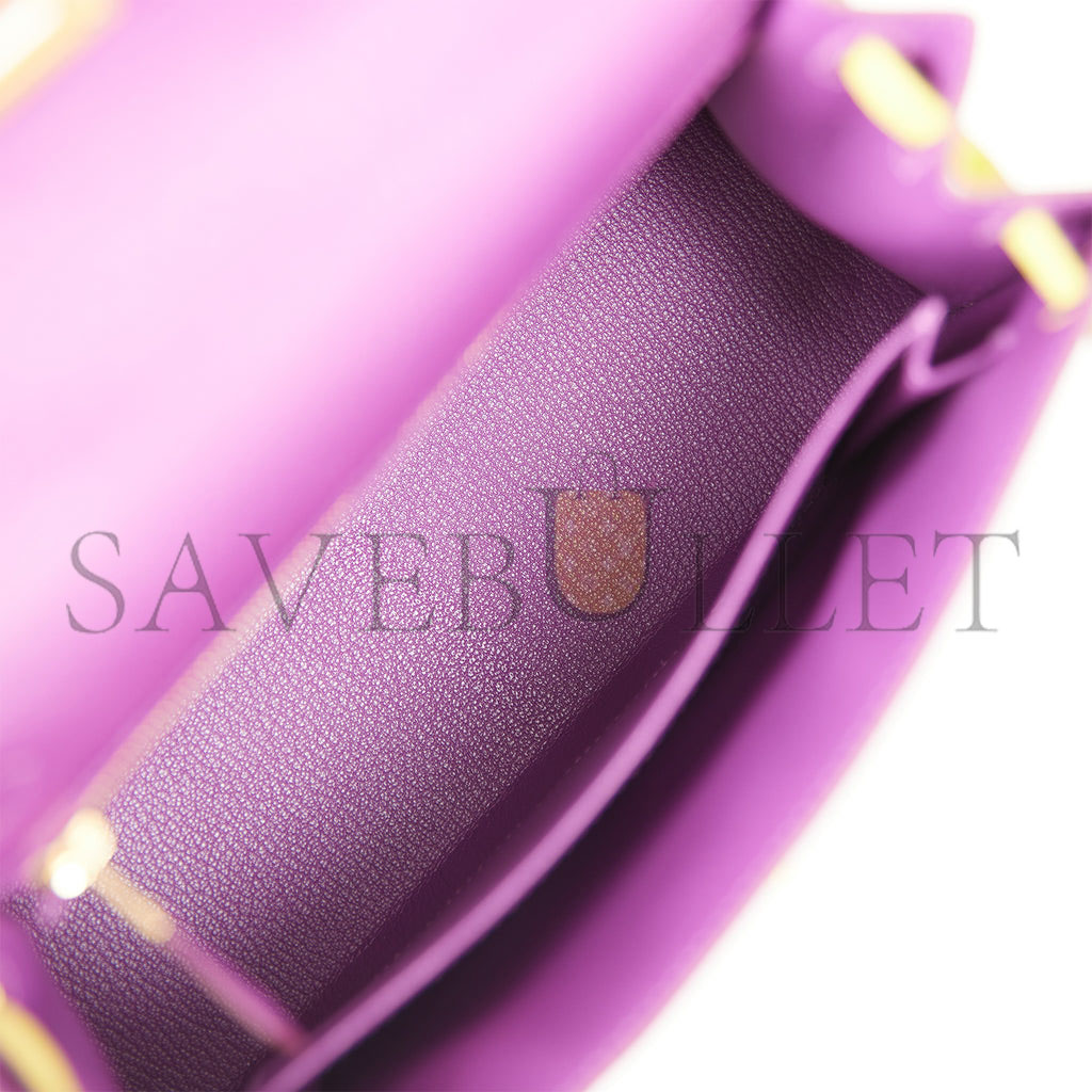 H**mes special order (hss) kelly sellier 25 anemone and lime chevre brushed gold hardware handmade (25*17*7)