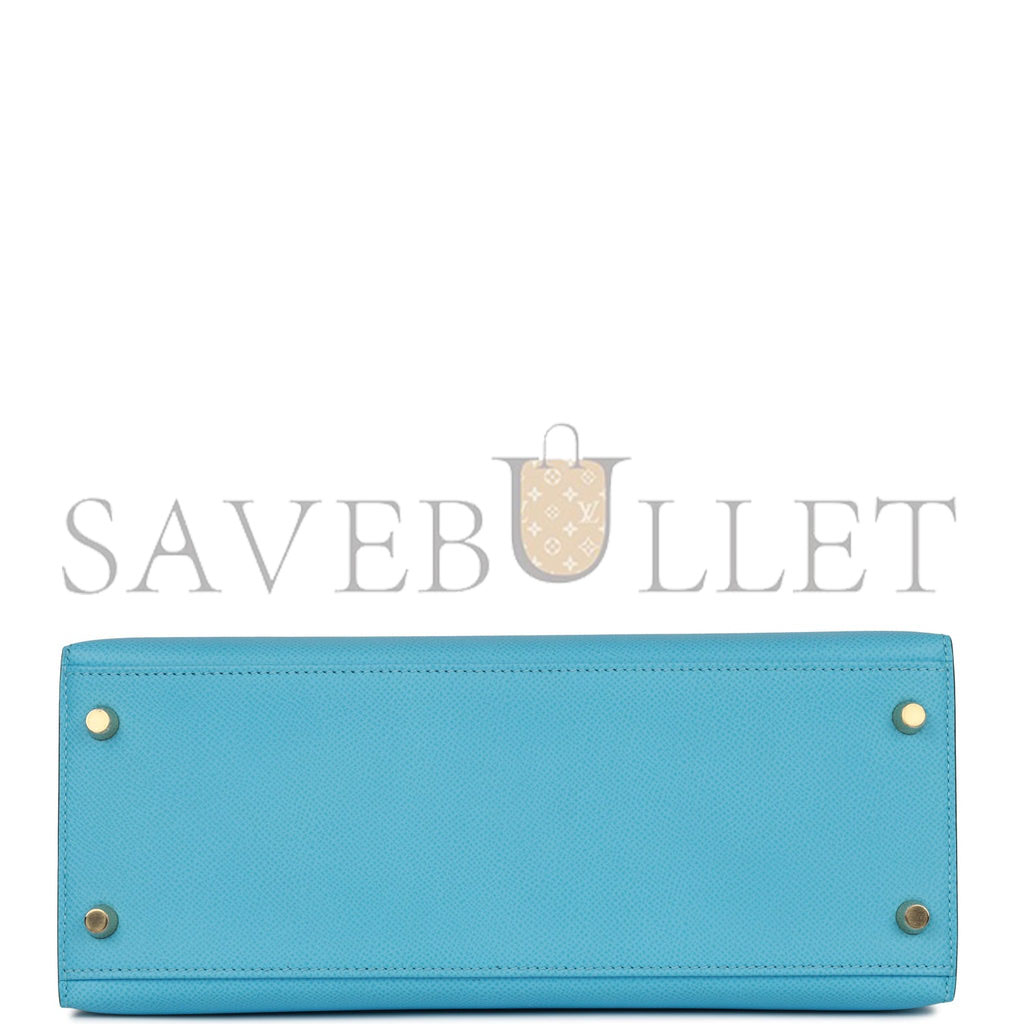 H**mes kelly sellier 28 celeste epsom gold hardware (25*17*7cm)