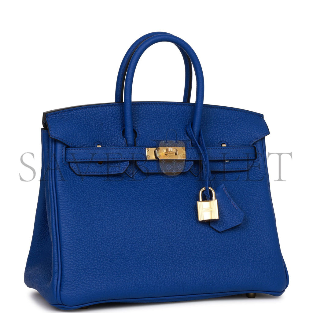 H**mes birkin 25 bleu royal togo gold hardware handmade (25cm)