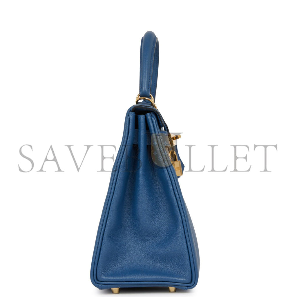 H**mes kelly retourne 28 bleu agate evercolor gold hardware (28*22*10cm)