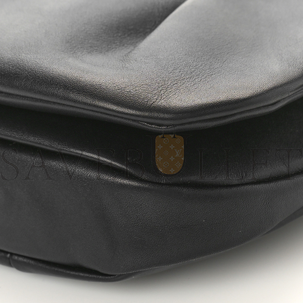 l*ew* shiny nappa calfskin paseo satchel black (27*18*6cm)