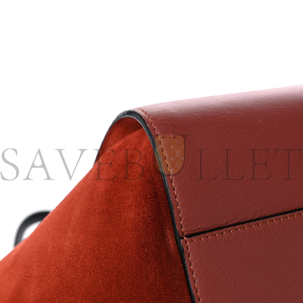 l*ew* calfskin suede hammock shoulder bag red (30*25*13.5cm)