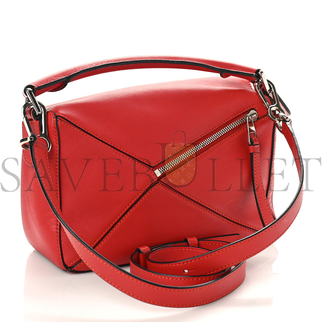 l*ew* calfskin small puzzle bag scarlet (24*16.5*10.5cm)