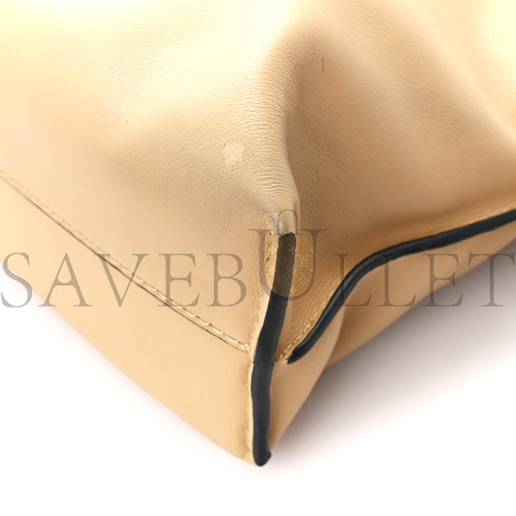 l*ew* calfskin mini flamenco knot clutch dark butter (23*18*7cm)