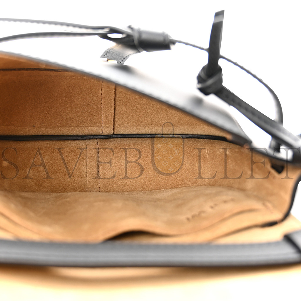 l*ew* calfskin jacquard mini gate dual bag black (23*13*9cm)