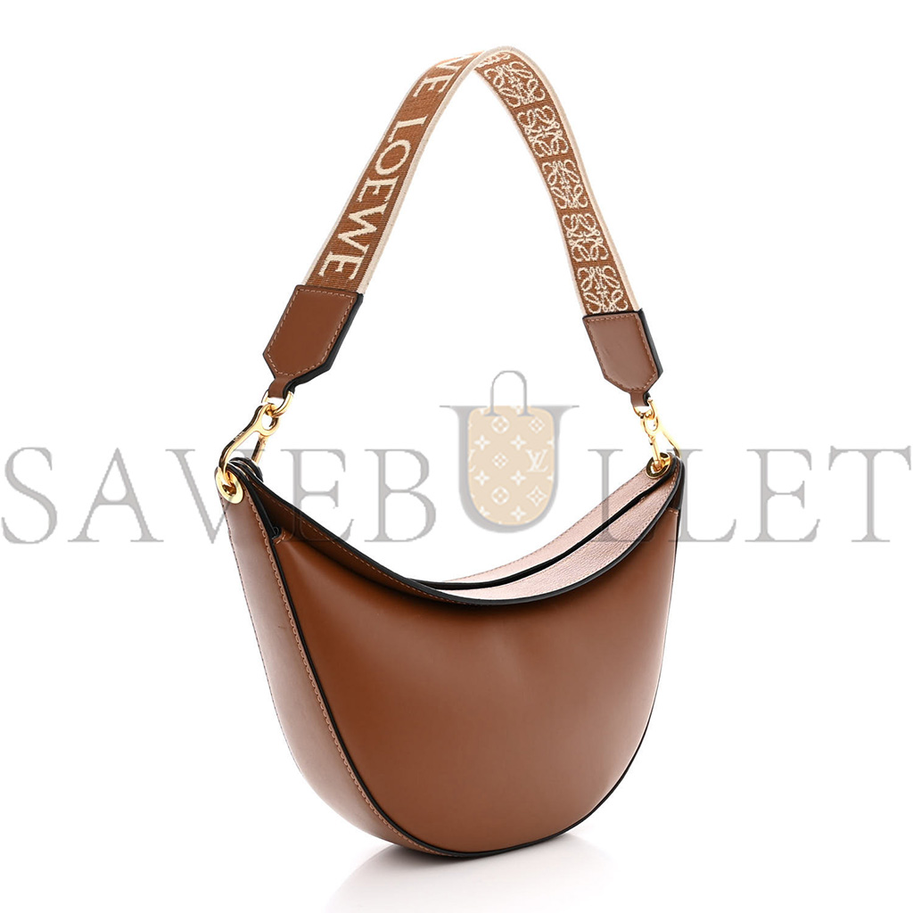 l*ew* satin calfskin jacquard luna bag pecan (28*14*6cm)