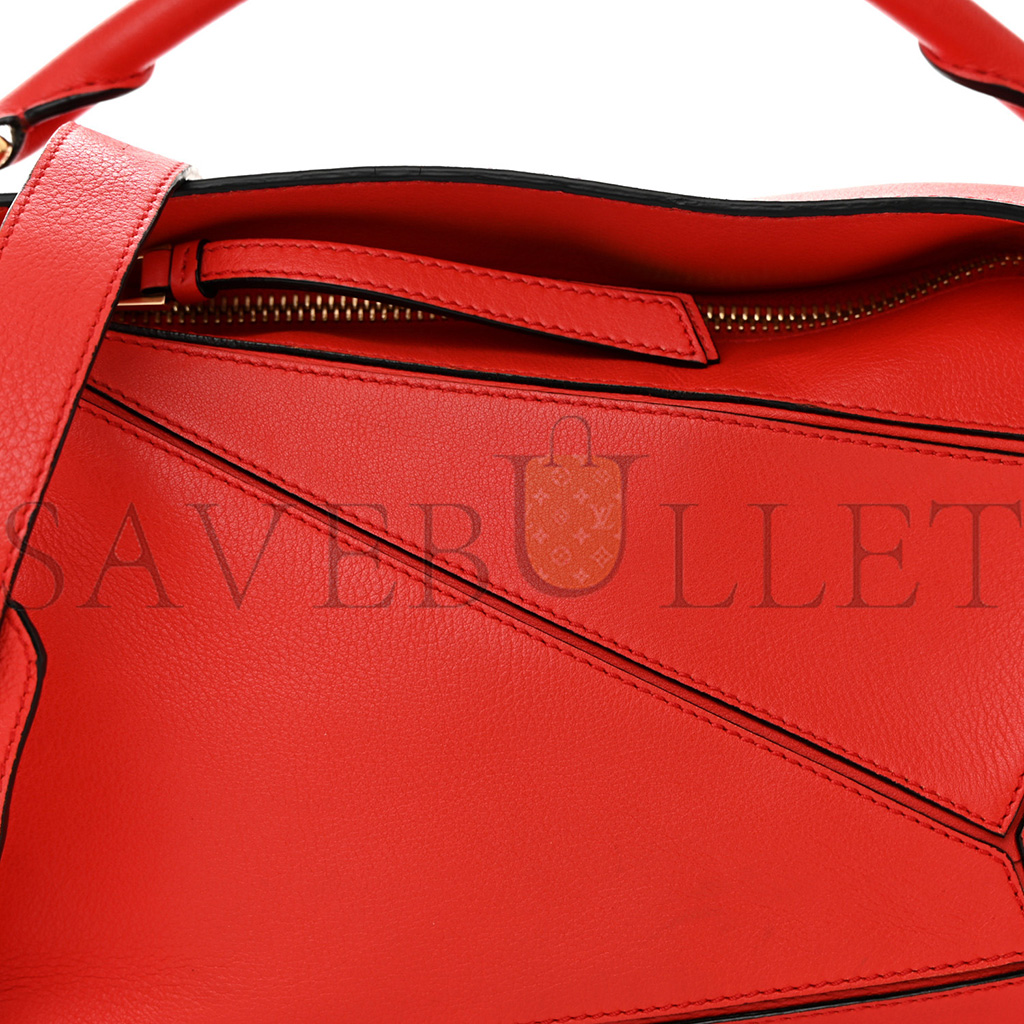 l*ew* calfskin small puzzle bag scarlet (24*16.5*10.5cm)