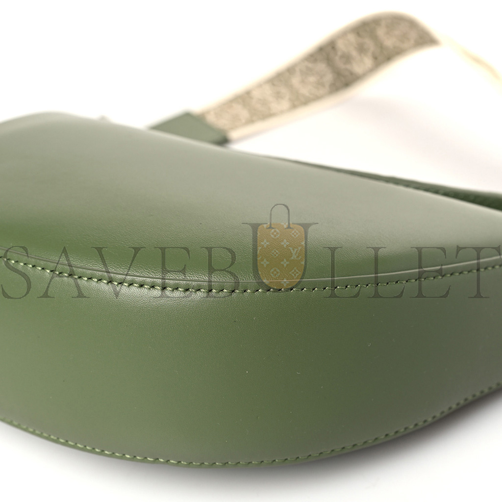 l*ew* satin calfskin jacquard small luna bag avocado green (20*14*6cm)