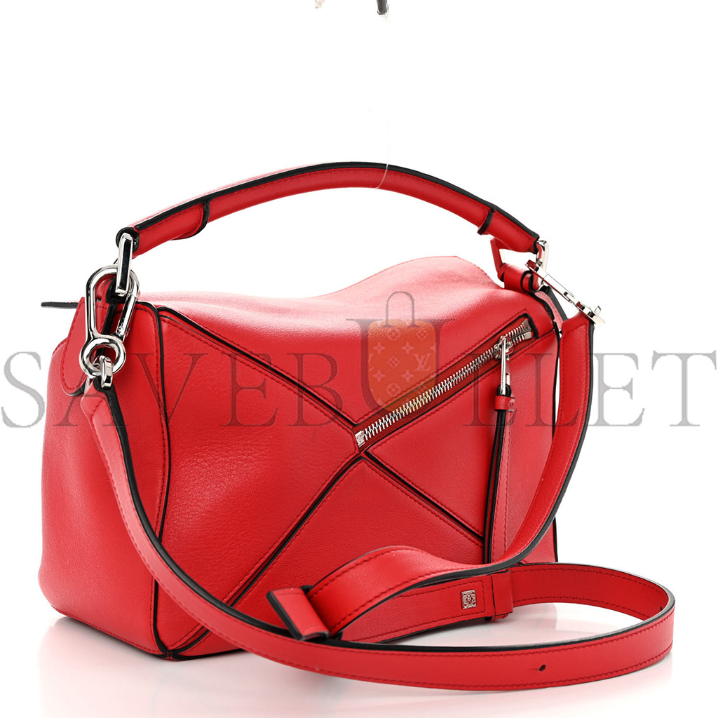 l*ew* calfskin small puzzle bag scarlet (24*16.5*10.5cm)