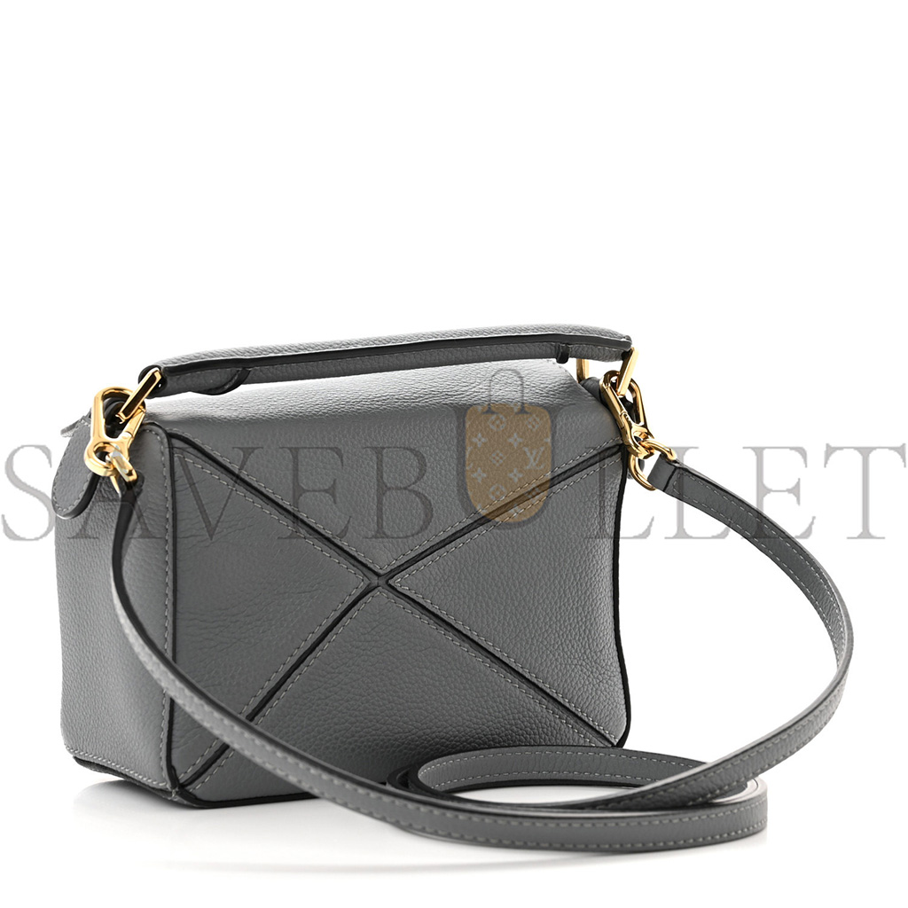 l*ew* calfskin mini puzzle bag asphalt grey (18*12.5*8cm)