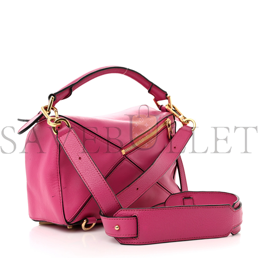 l*ew* calfskin small puzzle bag fuchsia (24*16.5*10.5cm)